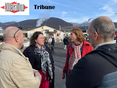 Laurence Ruffin devant l'usine Vencorex